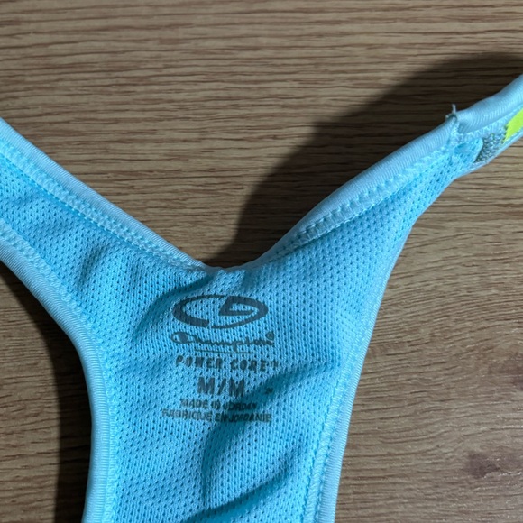 Champion Yellow and Blue Sports Bra Moisture-Wicking Racerback - Picture 2 of 2